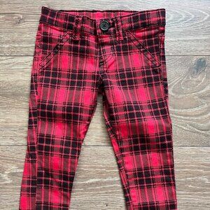 SPROCKETS Red Black Plaid Adjustable Waist Pants Size 3T